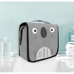Grijze Koala Cartoon Hangende Opvouwbare Toilettas Make-up Reizen Organizer Tassen Case voor Vrouwen Meisjes Badkamer