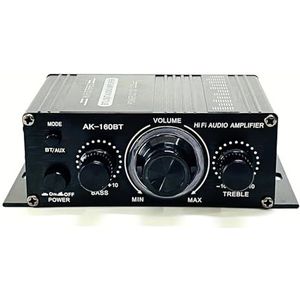 Versterker, 400W MINI Eindversterker Kanaal 2.0 Met BT HIFI Stereo Audio Sound Amp Bass Trebl for Thuis/auto/RV/Jacht Theater Geluidssysteem