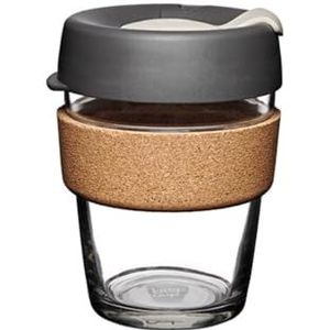 KeepCup Herbruikbare koffiekopje - brouwen gehard glas en natuurlijke kurk, M 12oz/340ml - pers