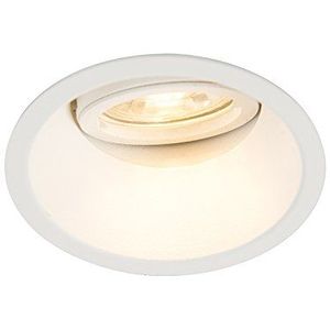 QAZQA - Modern Inbouwspot wit draai- en kantelbaar - Alloy | Woonkamer | Slaapkamer | Keuken - Aluminium Rond - GU10 Geschikt voor LED - Max. 1 x 50 Watt