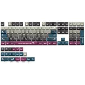 QPSJXN 127 Toetsen Laag Profiel Double Shot Keycap Groen Wit Toetsenbord Set (Valorant Paars)