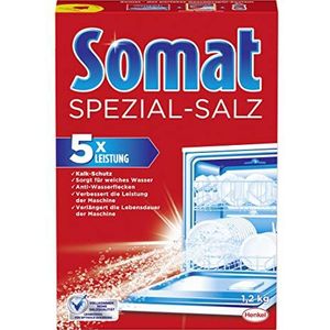 Somat Speciaal zout (1,2 kg), vaatwasserzout voor zacht water, waterontharder voor de vaatwasser werkt tegen kalk voor glanzende resultaten