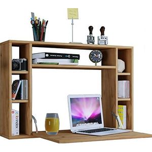 VCM Computertisch hängend | Klapptisch | Wandschreibtisch | Maße ca. H. 60 x B. 90 x T. 20 cm | Schreibtisch - Wandila Honig-Eiche