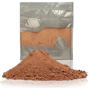 GLASS POLISH 1kg Cerium Oxide, Ceriumoxide Hoogwaardig Glaspolijstpoeder voor professioneel glaspolijsten, Hoge kwaliteit glaspolijstmiddel, Verbeterde formule, TREO 85%, 3,5 micron, Bruin - GP90010