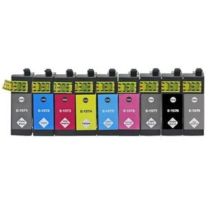 XGdEKA Compatibele inktpatronenset 9 kleuren T1571 T1579 compatibel met Stylus Photo R3000 inkjetprinter met chip