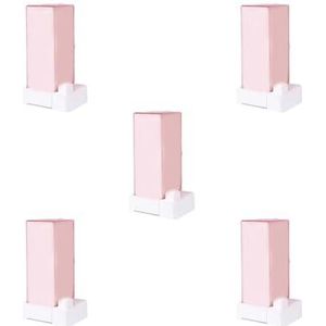 5 Set Automatische Katoenen Pad Dispenser Vanity Make-up Organizer voor Pads Stofdicht, Roze