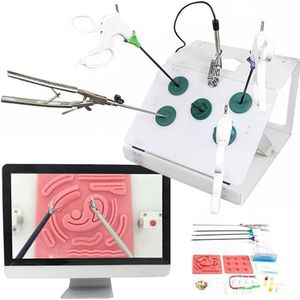 Laparoscopische Simulatortrainer, Laparoscopische Chirurgiesimulatorkit,5 Trainingsmodules + 4 Chirurgische Hulpmiddelen, Hd-Afbeeldingen,Voor Artsenstudenten Die Praktijkoefeningen Gebruiken,Green