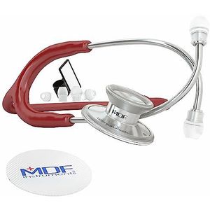 MDF® Acoustica® Deluxe Lichtgewicht Dubbelkoppige Stethoscoop - Gratis Onderdelen voor Leven Programma & Levenslange Garantie - Bordeauxrood(Napa) (MDF747XP-17)