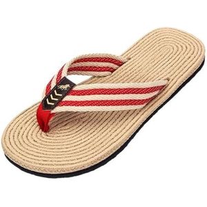 fengqingyunyan0304 Ademende teenslippers voor heren: lichte strandsandalen voor wandelingen in de open lucht in de zomer, voor dames en heren, Rood, 43 EU