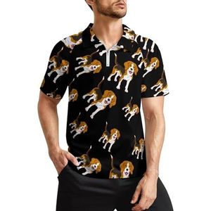 Prideful Beagle heren golfpoloshirts klassieke pasvorm T-shirt met korte mouwen bedrukt casual sportkleding top S