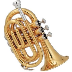 studen pocket trompet Uitstekend Goudlak Messing Body Tone Bb Pocket Trompet Messing Instrument Geschikt Voor Beginners pocket trompet