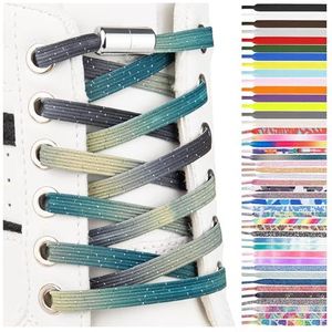 SULPO Elastische rubberen veters zonder strikken, plat, met draaisluiting, Galaxy, Eén Maat