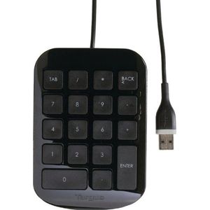 Targus Numeriek toetsenbord met USB-poortconnector, echt plug-and-play-apparaat, verbindt met laptop, desktop en andere apparaten, zwart (AKP10US) zwart/grijs