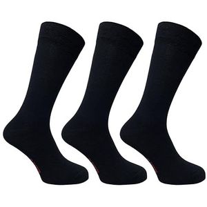 Flexitop Effen herensokken | 3 paar | VK maat 6-11 | Herensokken, zachte grip, comfortabele herensokken, zachte grip, Zwart, 40-45 EU