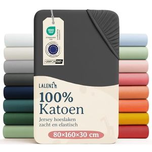 Laleni - Jersey Hoeslaken - Antraciet - 80x160 cm - Voor Babybedje