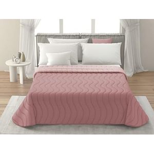 MAXIME MAISON - Sprei 245x265 Ideaal voor Tussenseizoen (100 gr/mq) 100% Extra Zachte Microvezel, Dubbelzijdig Thema Dubbele Kleuring, Made in Italy (Roze/Lichtroze)