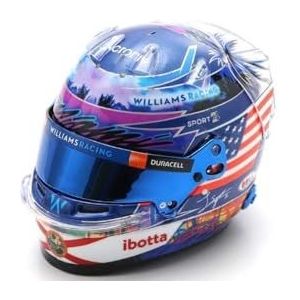 Spark 1/5 schaal compatibel met Arai Williams Racing F1 Team Replica Helm Logan Sargeant (Miami GP 2023) in blauw