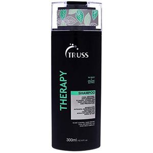 TRUSS Therapy Shampoo Cool Menthol AntiDandruff Flaking Itching Hair Loss Control Prevention, Black, 300 millilitre