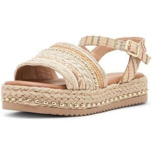 Steve Madden Path Platte sandalen voor meisjes, natuurlijke kleuren/meerkleurig, Natuurlijke kleuren, meerkleurig, 1 Little Kid