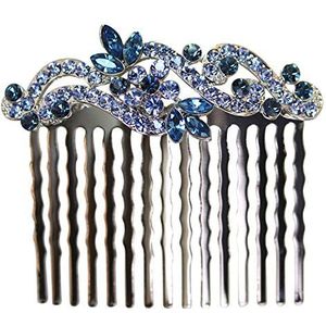 Faship Prachtige Marineblauwe Bloemen Haar Kam