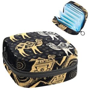 Opbergtas voor maandverband, menstruatiekit tas voor school, menstruatiecupzakje, maandverband organizertas, Egypte kameel met piramide