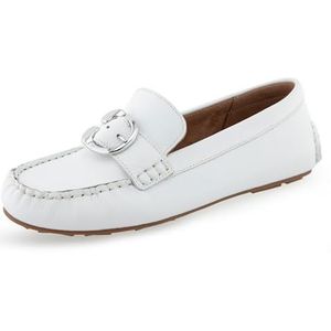 Aerosoles Loafer voor dames, plat, wit leer, maat 42 EU, Wit leder, 42 EU