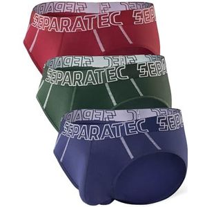Separatec Heren Boxershorts Slip Ondergoed Bamboevezel Comfortabele Dubbele zak Retro Shorts Elastisch Zacht Classic Fit Ondergoed Trunks 3-Pak