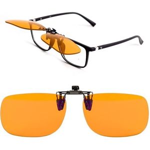 NOBLUE - Bril met blauwlichtfilter voor heren en dames, blauw licht bril voor 's avonds, oranje computerbril met blauwfilter, 100% bescherming tegen blauw licht bij gaming, computerwerk, bruin, 12-144