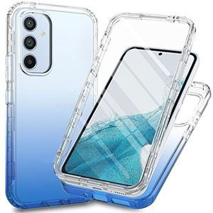 Transparante HD-film telefoon shell compatibel met Samsung Galaxy A34 A54 A 34 54 5G SM A346E A346M A546V A546B siliconen hoesjes verkleuring schokbestendige hoes (blauw, Samsung A34 5G)