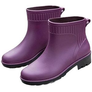 Tuinschoenen for dames, waterdichte regenlaarzen for dames - comfortabel interieur, brede kuitlaarzen for dames - gemakkelijk aan en uit te trekken(PURPLE_38)