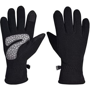 Sporthandschoenen Winter Outdoor Men's Sports Touch Screen Gloves Polar Fleece Rijden Warme Handschoenen Mountainbike (Color : Black, Size : 22.8CM)