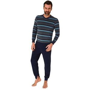 Normann Care Badstof voor heren, eendelig, pyjama met ritssluiting op rug en pijpen, blauw, XXL