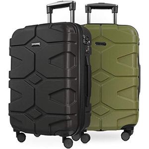 HAUPTSTADTKOFFER X-Kölln - handbagage harde schaal, zwart/olijfgroen, Handgepäck-Set, koffer