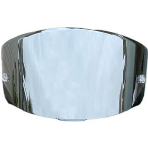 Motorhelm vizier lens, Helmvizier, TTC-schild for KYT TT-cursus Motorhelmvizier Uv-bescherming Windscherm Hoge sterkte Capacetes Accessoires (zwart - alleen for gebruik overdag)(Silver-day Use Only)