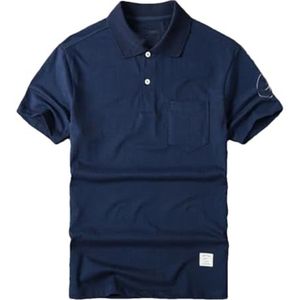 Dvbfufv Heren zomer vintage casual poloshirt heren eenvoudig shirt korte mouwen heren jeugd T-shirt, Blauw, M