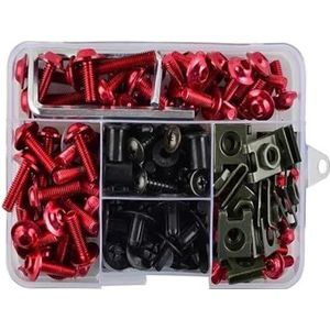 Motorfiets schroevenset Kuipbouten Schroeven Kit Moerklemmen Voor Suzuki Voor Meeste Sportmotoren(Rood)