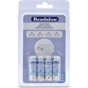Beadalon 600-delige Crimp Tube Variety Pack, verzilverd