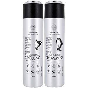Fidentia - Hair Extensions Shampoo & Conditioner - 250 ml - Zonder Siliconen - Hoog Gehalte Arganolie - Voor Ruw Haar