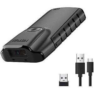 NETUM Bluetooth 2D Barcode Scanner, 3-in-1 Kleine Draagbare QR Barcode Reader Automatische Draadloze Gun Scan Back Clip Werk met Tablet iOS Android Windows MacOS voor Magazijn Inventaris POS