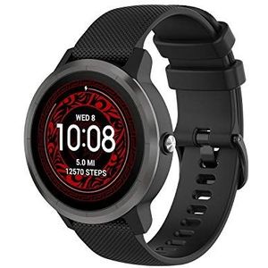 Wownadu 20mm Quick Release Horlogeband Compatibel voor Garmin Vivoactive 5/3/3 Music, Venu/Venu 2 Plus, Venu Sq/Sq Music/Sq 2/Sq 2 Music, Vivomove 3/Sport Bandje Zwart, Vervangende Polsband