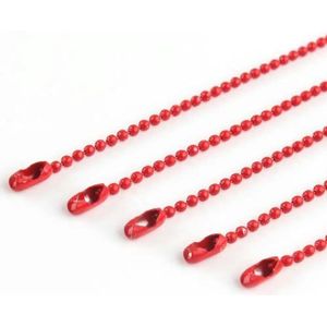 10 stks kleurrijke bal kralen kettingen voor doe-het-zelf ketting sieraden maken bevindingen 1,5 mm kralen bal ketting met connector 68 cm-rood
