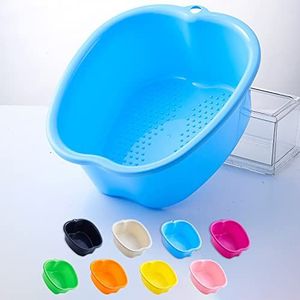 Groot voetenbad voor spa en voetmassage, dik plastic voetenbad Voetenbad Spa-kom voor pedicure-detox en massage Perfect om uw voeten, teennagels en enkels in te laten weken (blauw)