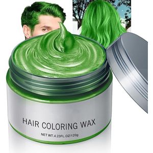 Baorder Tijdelijke groene haarkleurwas, 120 g, doe-het-zelf groene haarverfcrème, wasbare gekleurde kapselkleurstofmodder, wegwerp-verfspray voor mannen, vrouwen, jongeren, voor feestjes, cosplay