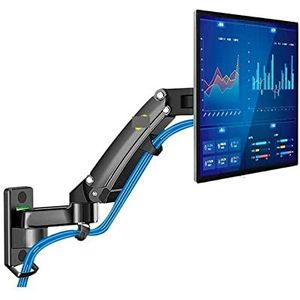 JEQGDLUI F300 F150 gasveer, 61-89 cm (24-35 inch), LED-TV, Wandmontage, ergonomische beugel, max. VESA 100 x 100 mm, belasting 3-12 kg (2021 New F150, zwart)