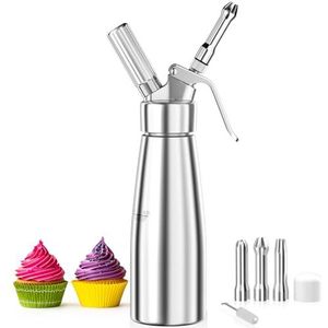 Slagroomspuit 0,5L Slagroomspuit Aluminium - Crèmespuit - Garneerspuit