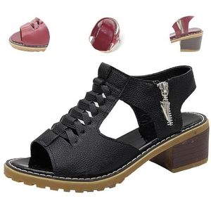 Dotmalls comfortabele orthopedische sandalen for dames, Dotmalls schoenen dames comfortabele orthopedische sandalen, damessandalen met hak, antislipzool Huidvriendelijk en ademend (Color : Nero, Siz