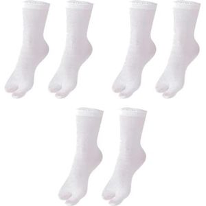 YIJIANUO 1-5Pcs Vrouwen/Mannen Unisex Sandaal Flip Flop Split Twee Tenen Sok Japanse Kimono Twee Vinger Sokken Deodorant Ademend Katoen Sokken, 3 Paar Wit, Eén maat
