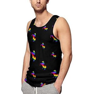 Gay Pride LGBT Eenhoorn heren tanktop mouwloos T-shirt pullover vest shirts gym workout