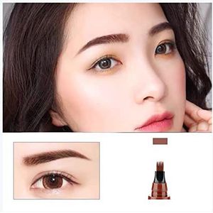 Eyeliner Langdurige make-up natuurlijke vloeibare brow pen wenkbrauw tint tattoo pen tip for meisje 4 vork waterdicht wenkbrauw potlood Zwarte Vilten Eyeliner(3C)