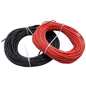 Flexibele siliconen elektrische draad, Hoge temperatuur siliconen draad 8-22 AWG veelkleurig voor RC DIY verschillende maten(20awg-0.5mm2.5meter)